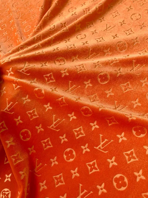 Orange Velvet fabric