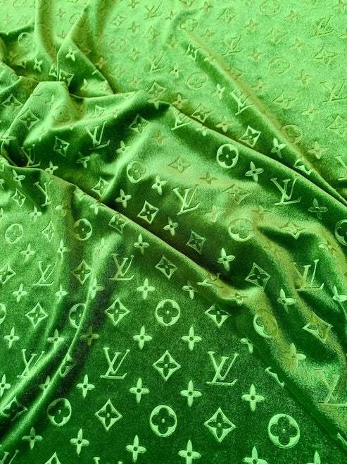 Green Velvet fabric - Sample 3