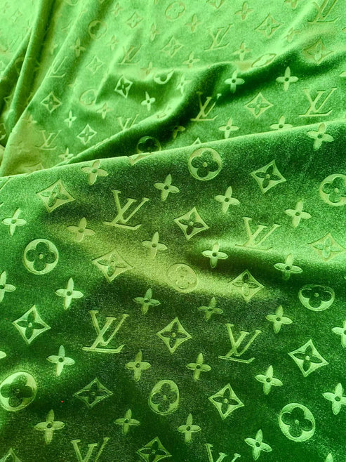 Green Velvet fabric - Sample 4
