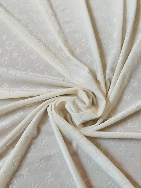 White Velvet fabric - Sample 3
