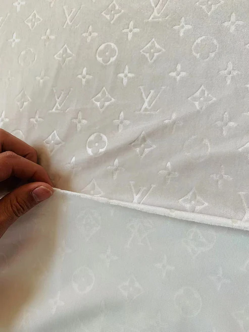 White Velvet fabric - Sample 2