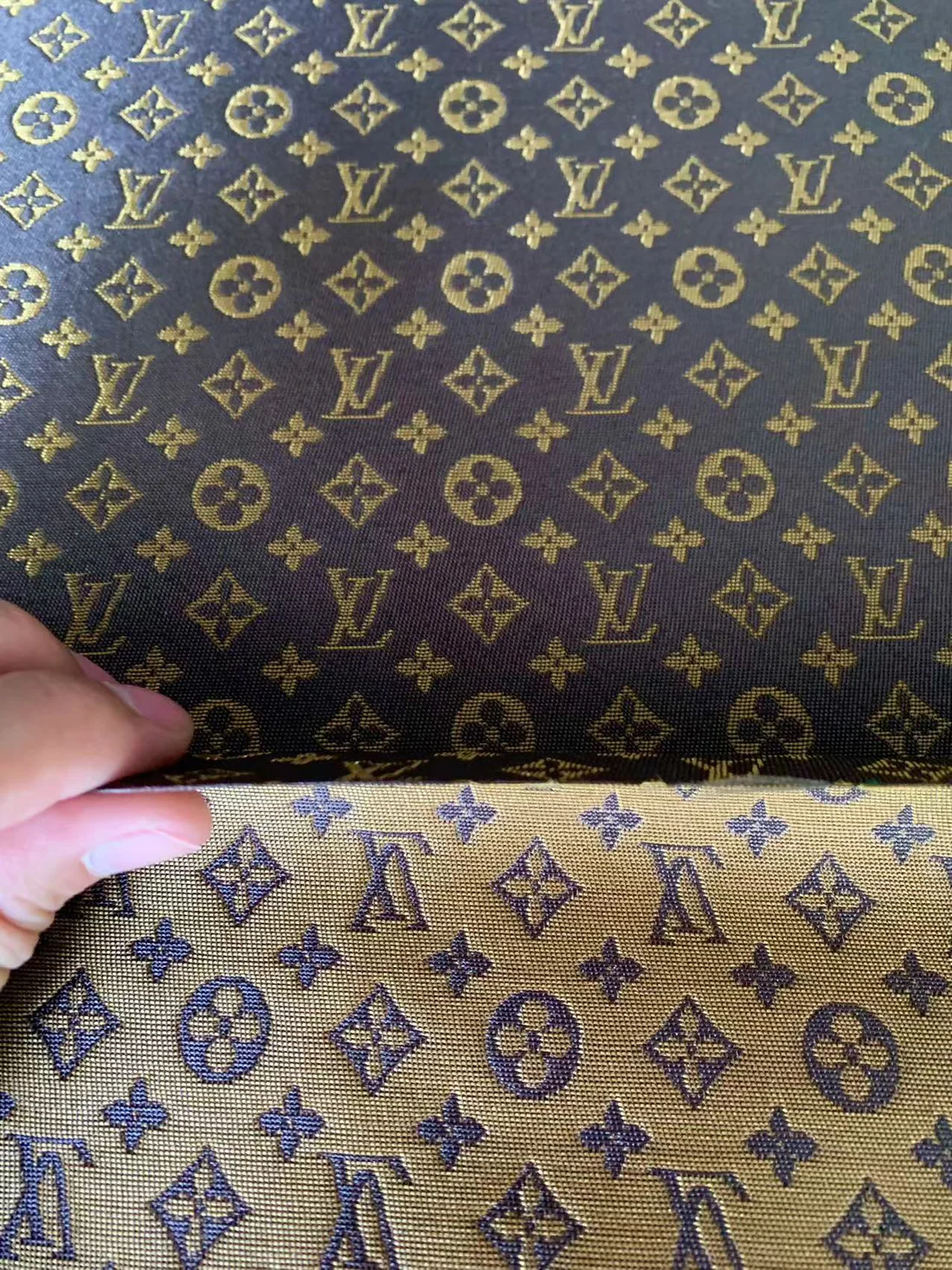 Classic LV Canvas Jacquard Fabric (Brown)