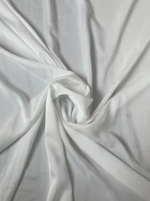 LV-Style White Silk Fabric for Sewing - Sample 4