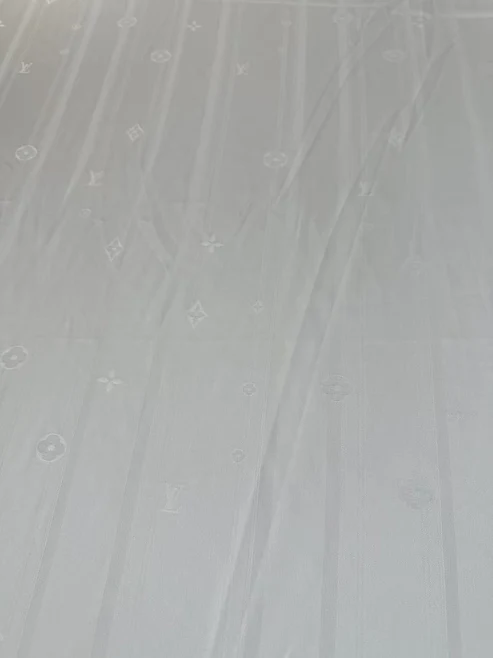 LV-Style White Silk Fabric for Sewing - Sample 2