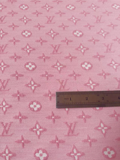 Luxury Pink LV Jacquard Cloth for Sewing