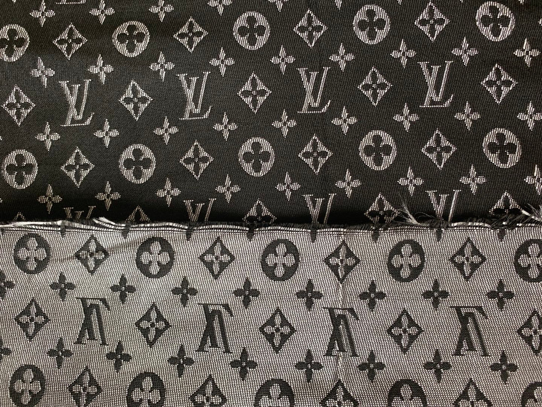 Jacquard LV Canvas Fabric – Black 