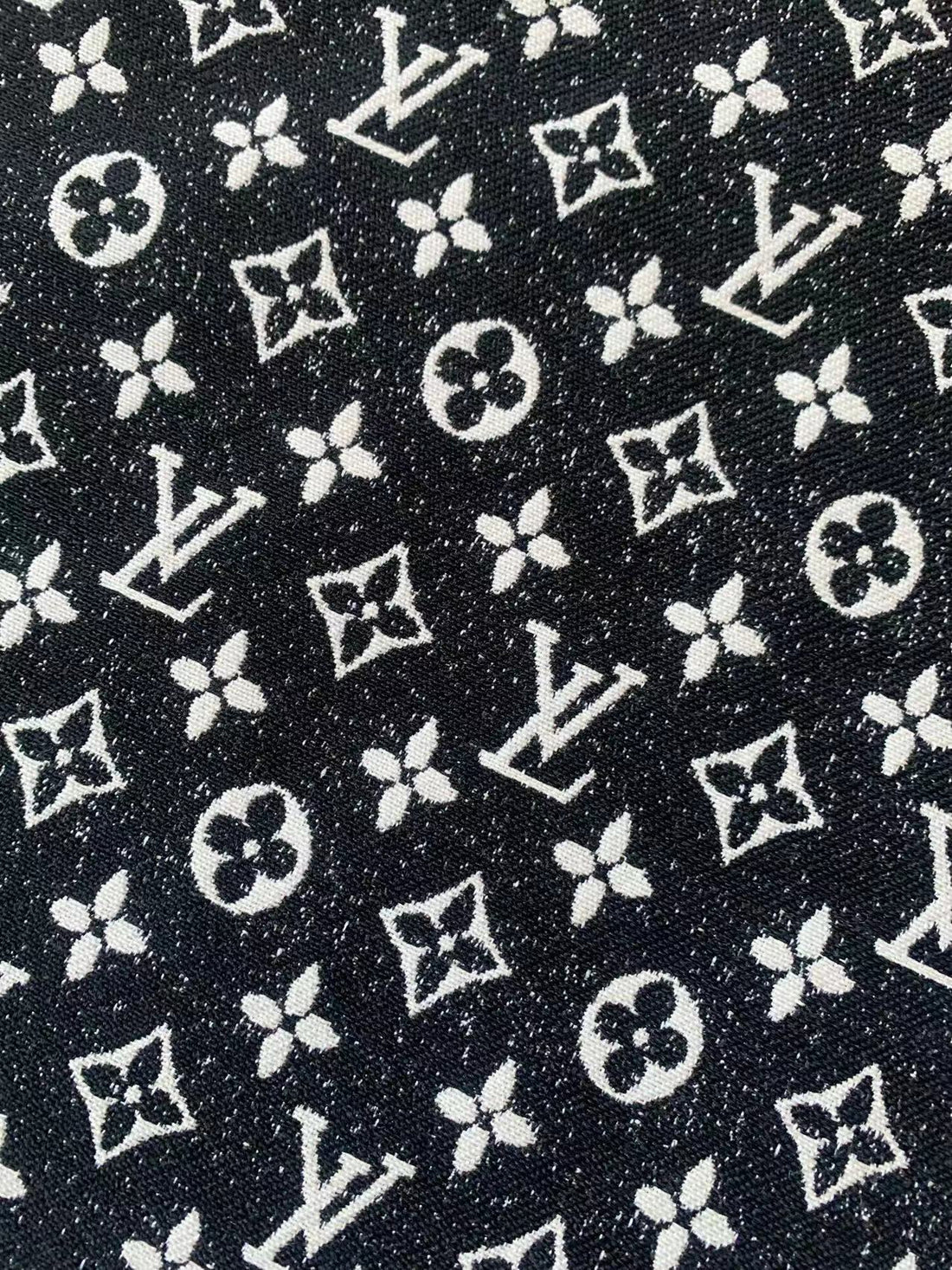 LV-Style Black Woven Denim Fabric - Sample 2