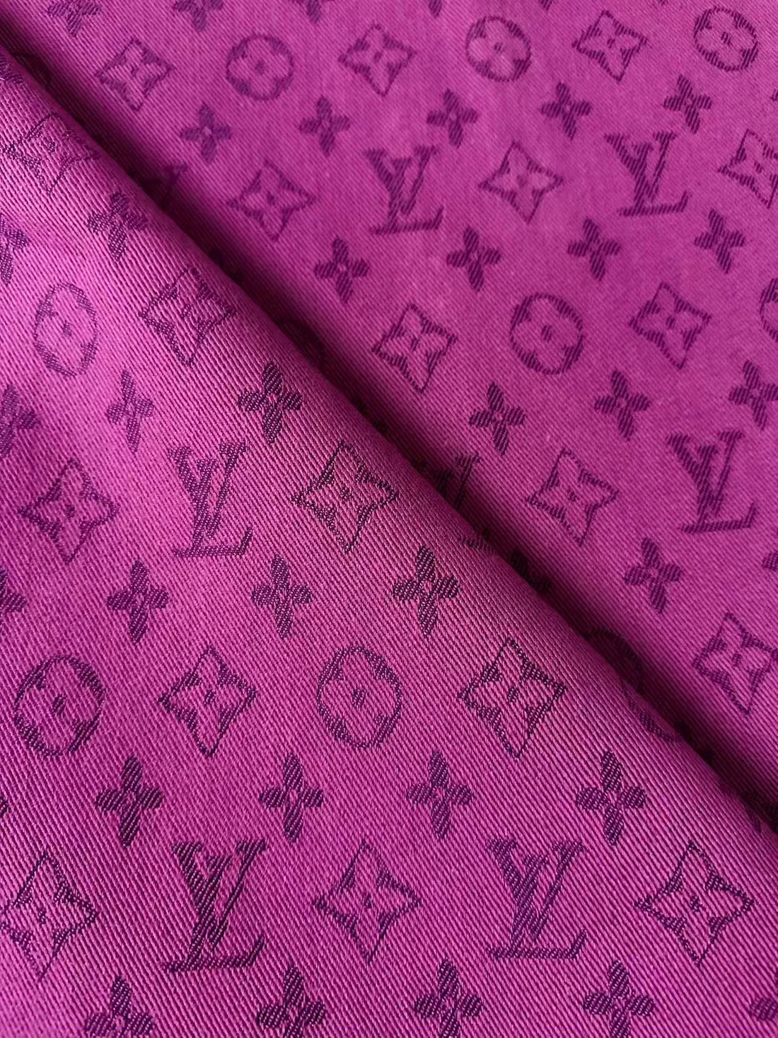 Fuchsia LV Jacquard Denim Fabric for Handmade Goods - Sample 3