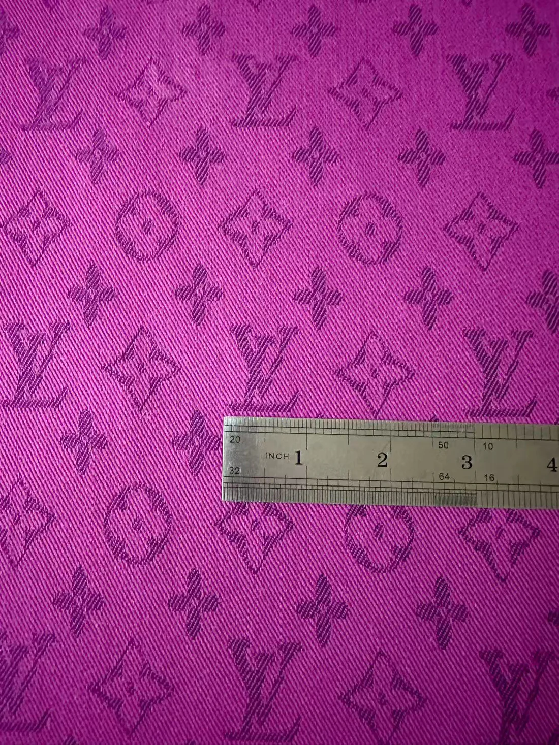 Fuchsia LV Jacquard Denim Fabric for Handmade Goods