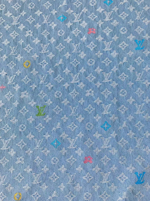 LV-Style Colorful Woven Denim Jacquard Fabric - Sample 4