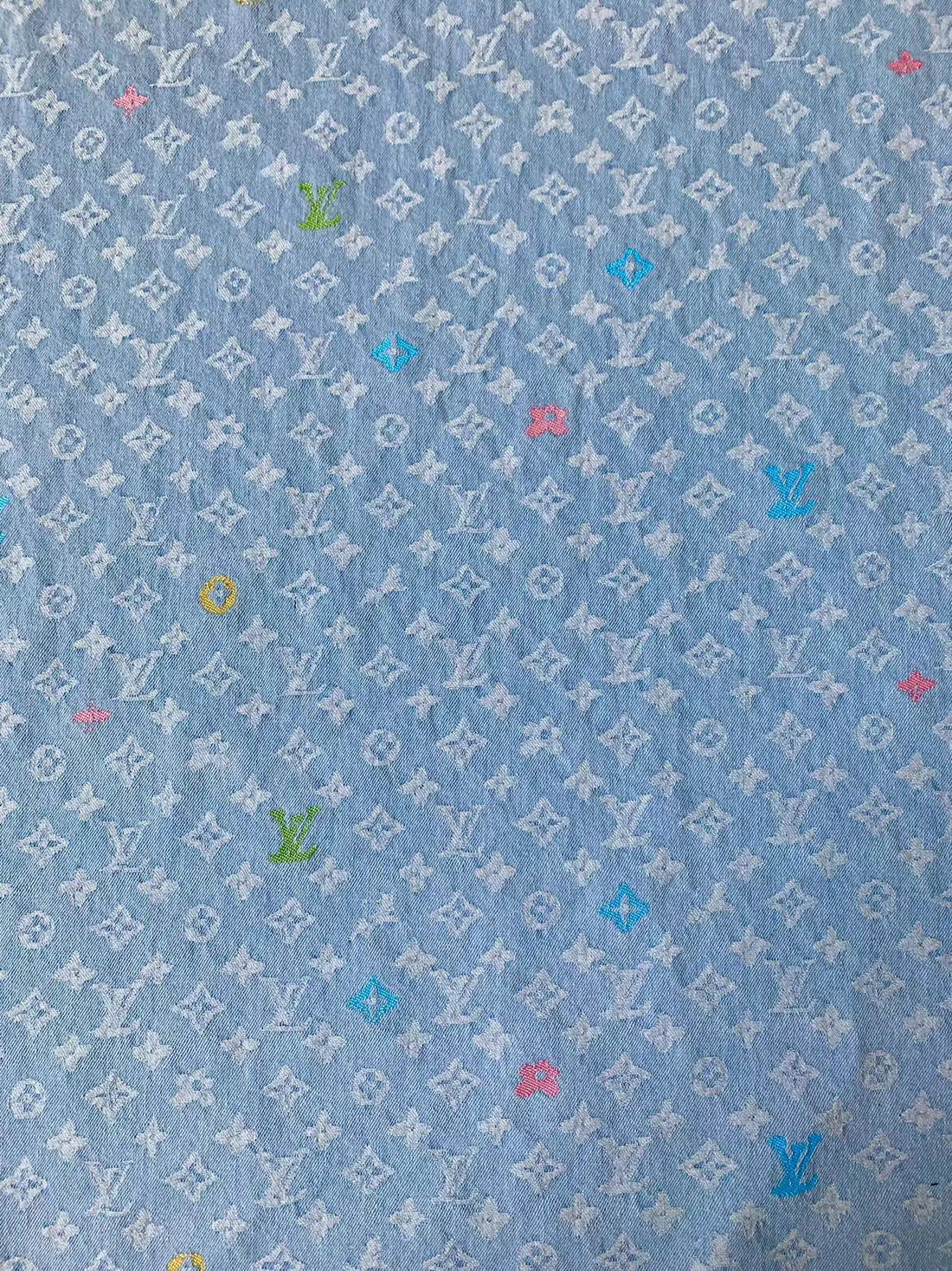 LV-Style Colorful Woven Denim Jacquard Fabric