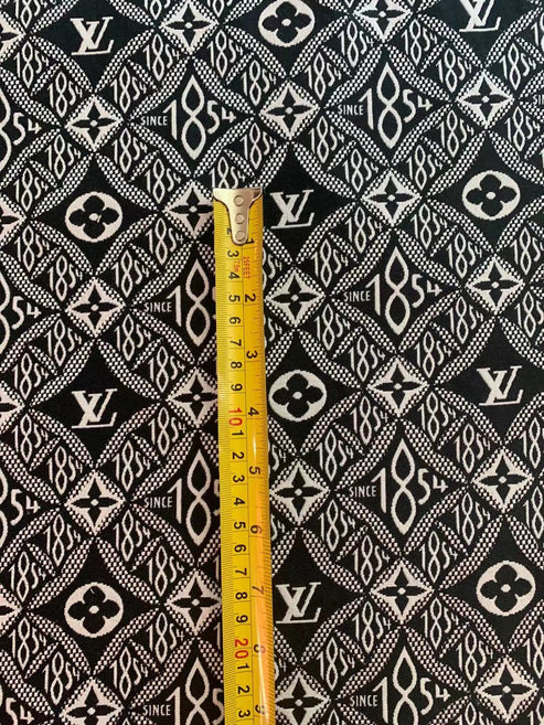 Classic Black LV 1854 Jacquard Fabric by Yard - Sample 2