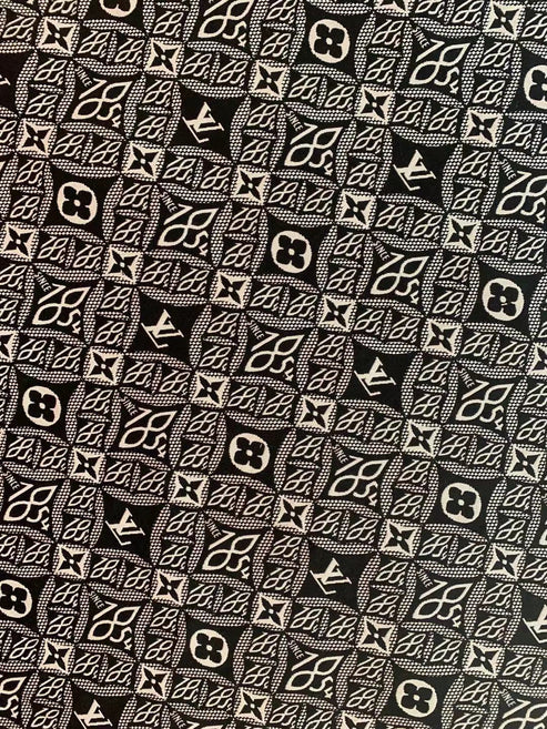 Classic Black LV 1854 Jacquard Fabric by Yard - Sample 4