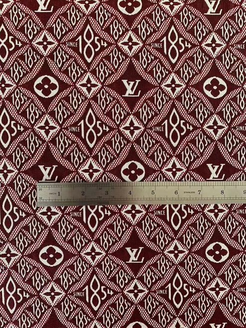 LV-Style Red 1854 Jacquard Canvas for Handmade Goods