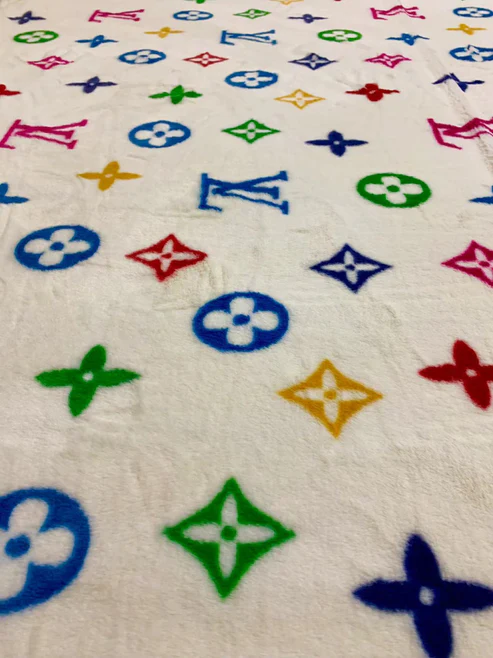 LV-Style Colorful Plush Flannel Jacquard Fabric - Sample 4