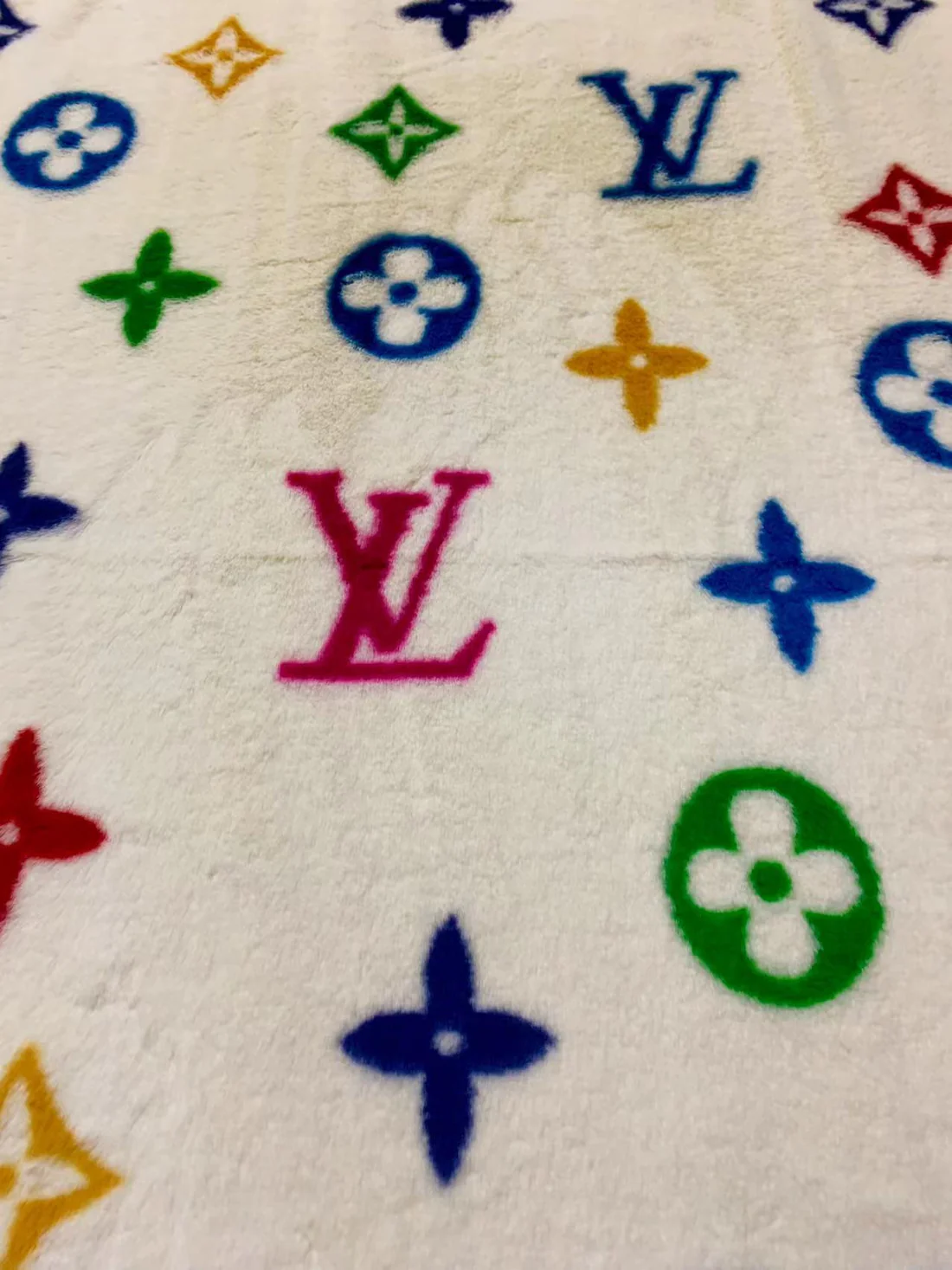 LV-Style Colorful Plush Flannel Jacquard Fabric - Sample 3