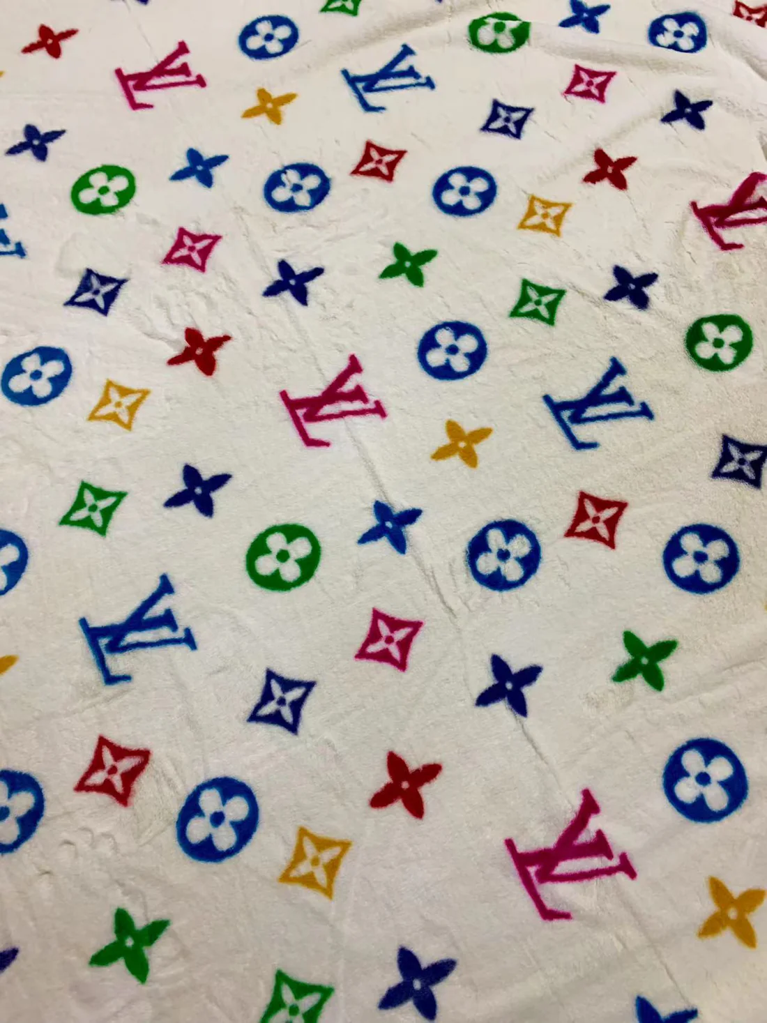 LV-Style Colorful Plush Flannel Jacquard Fabric - Sample 2