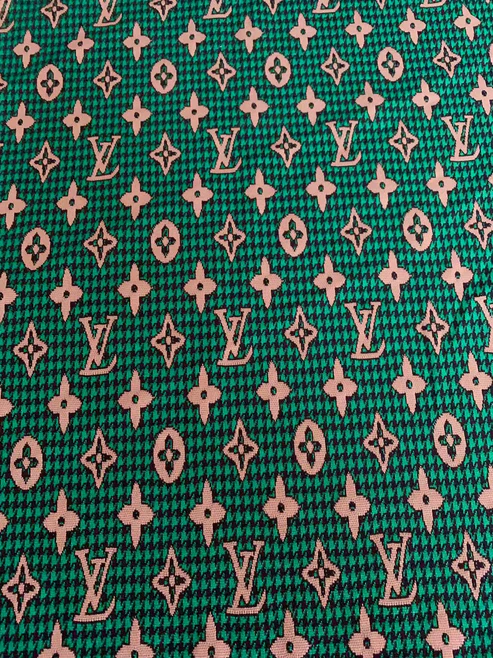 LV-Style Green Knitting Jacquard for Handmade Apparel & Sneakers - Sample 4