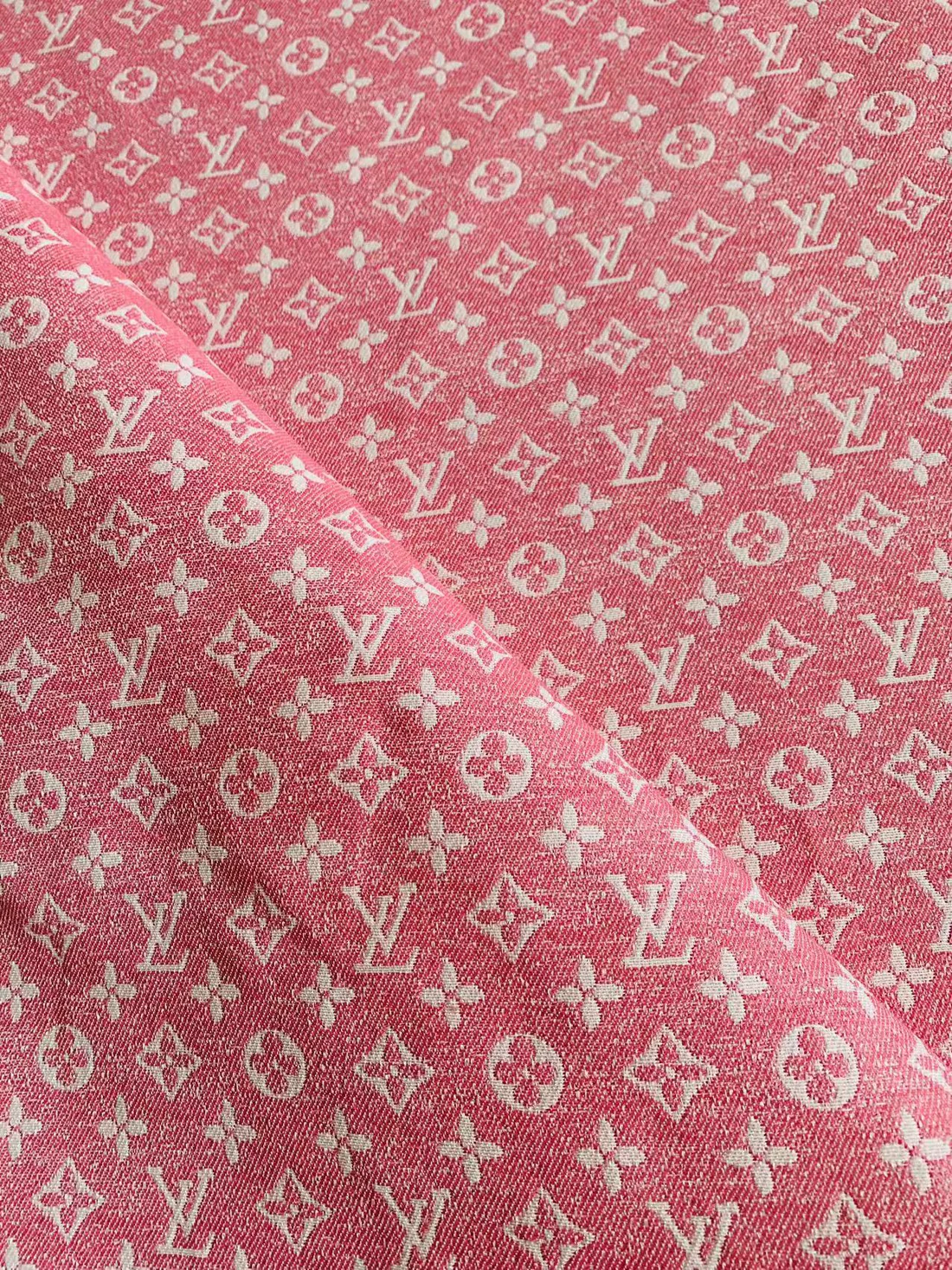 LV-Style Pink Denim Jacquard for Handmade Goods - Sample 3