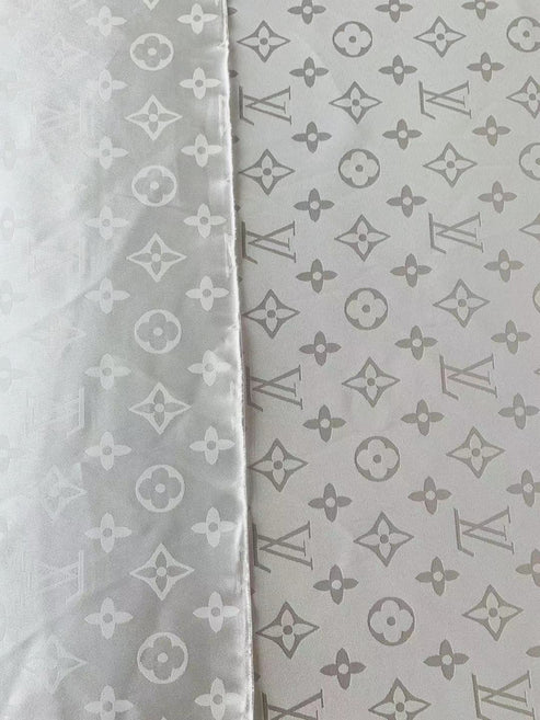 LV-Style White Silk Jacquard for Handmade Handicrafts - Sample 2