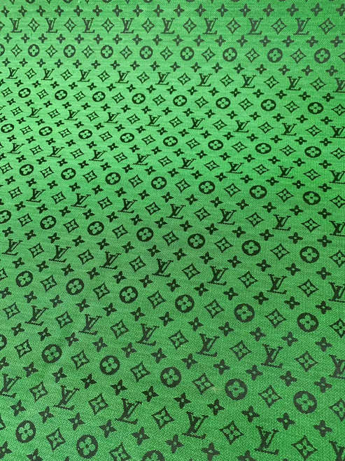 LV-Style Green Jacquard for Handmade Sneakers, Upholstery & Apparel - Sample 3