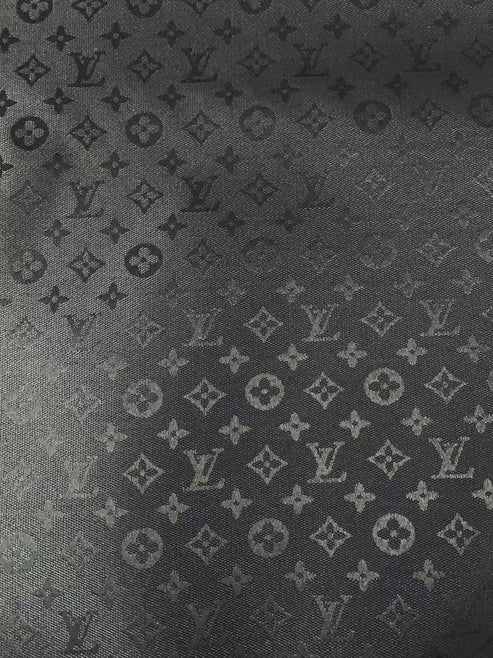 LV-Style Black Jacquard for Handmade Sneakers, Upholstery & Apparel - Sample 3