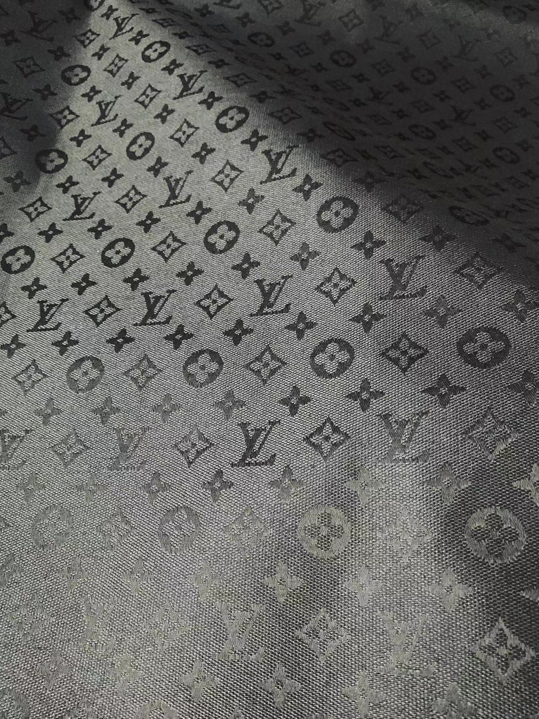 LV-Style Black Jacquard for Handmade Sneakers, Upholstery & Apparel