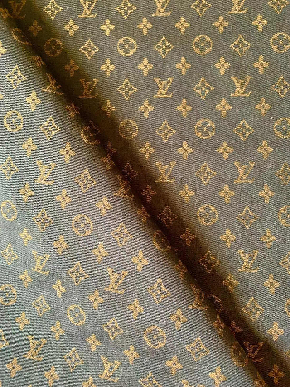 LV-Style Brown Denim Jacquard for Handmade Apparel - Sample 3