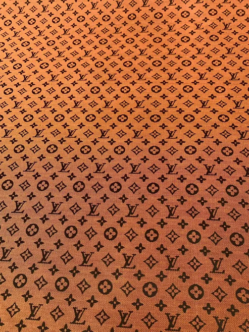 Orange LV Jacquard Fabric for Handmade Sneakers & Apparel - Sample 4