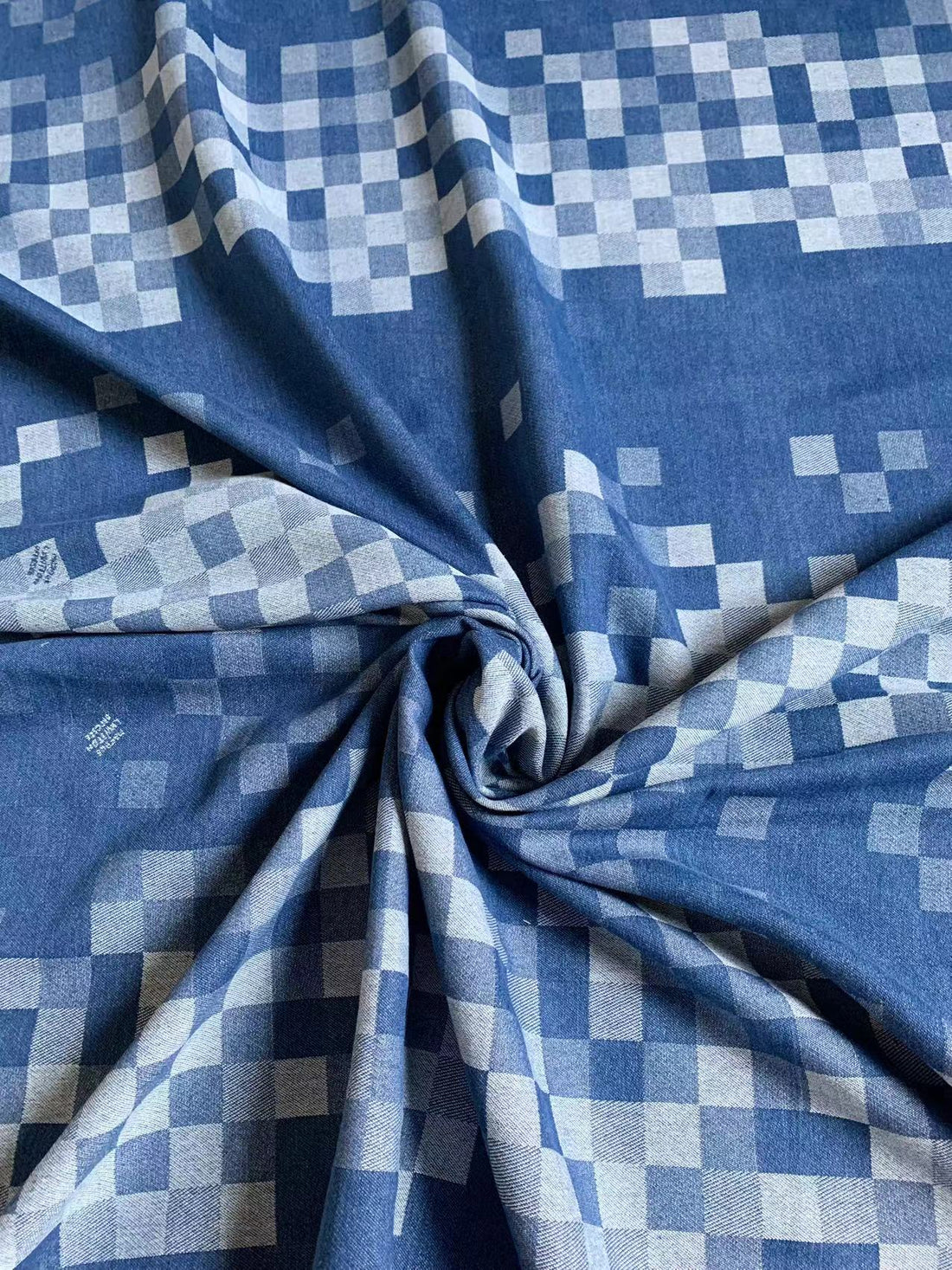 Mosaic Wash LV Damier Jacquard Denim for Handmade Sewing, Upholstery & Apparel - Sample 3