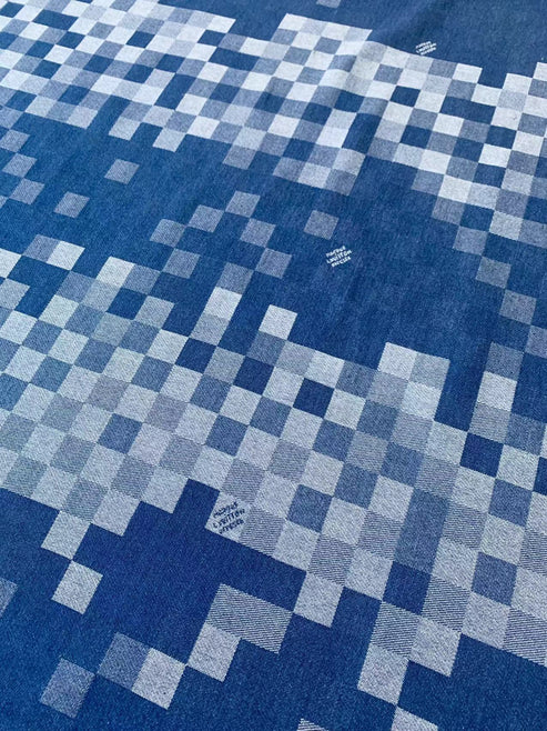 Mosaic Wash LV Damier Jacquard Denim for Handmade Sewing, Upholstery & Apparel - Sample 4