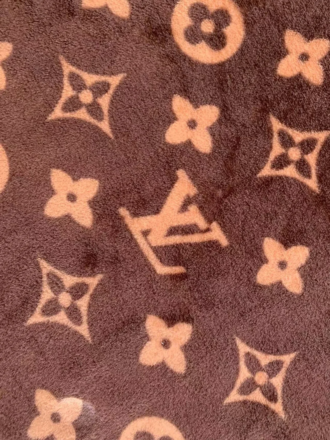 Brown LV Double-Sided Flannel Jacquard Plush Fabric for Handmade Handicrafts - Sample 3