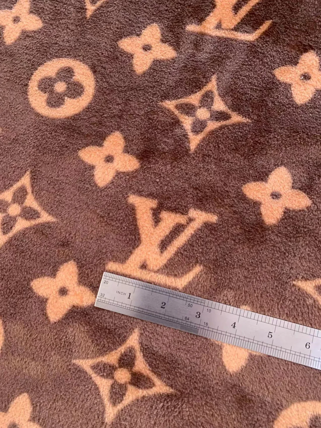 Brown LV Double-Sided Flannel Jacquard Plush Fabric for Handmade Handicrafts - Sample 2