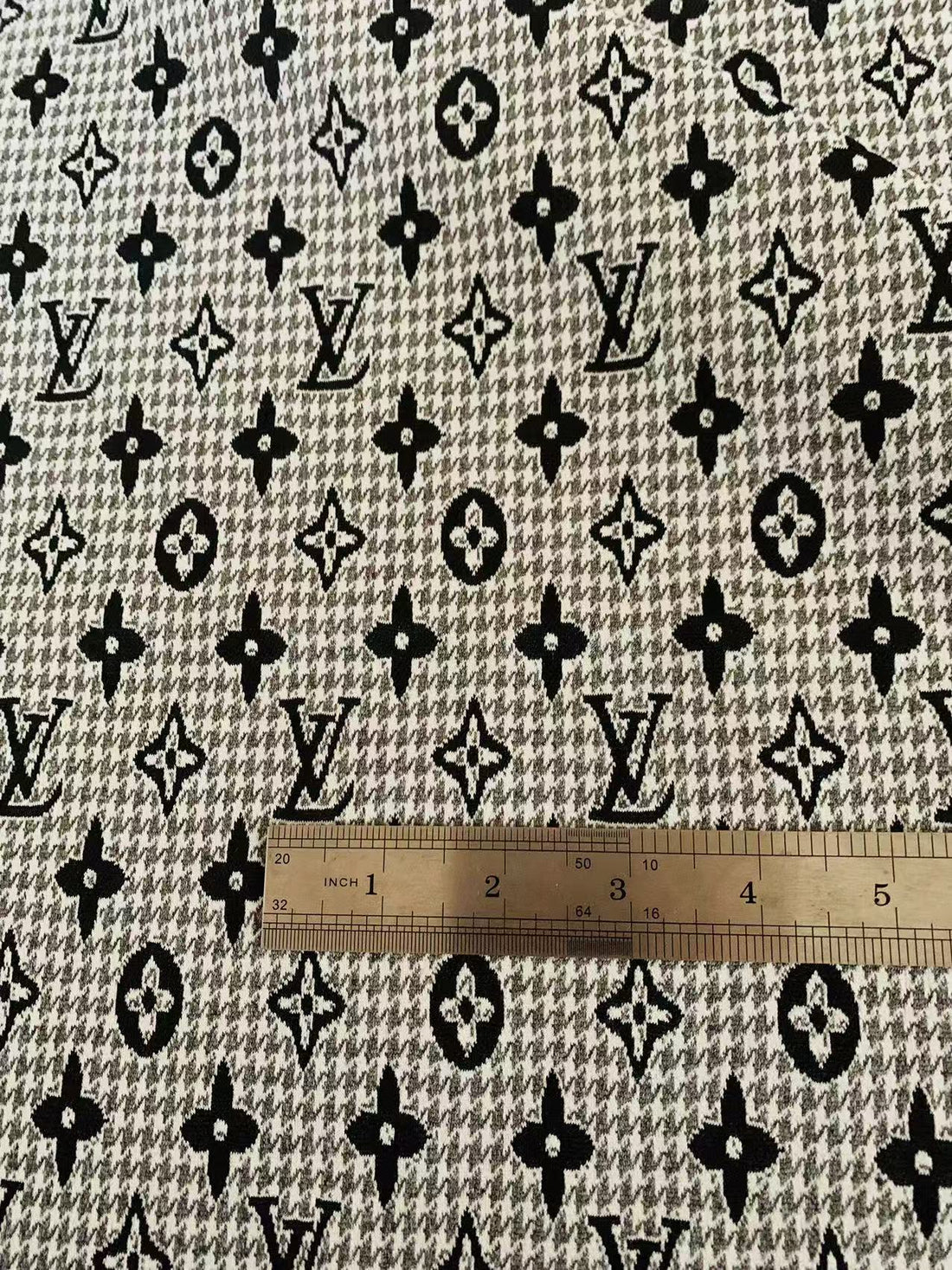 Gray LV Knitted Jacquard Fabric for Handmade Apparel, Clothing & Sneakers
