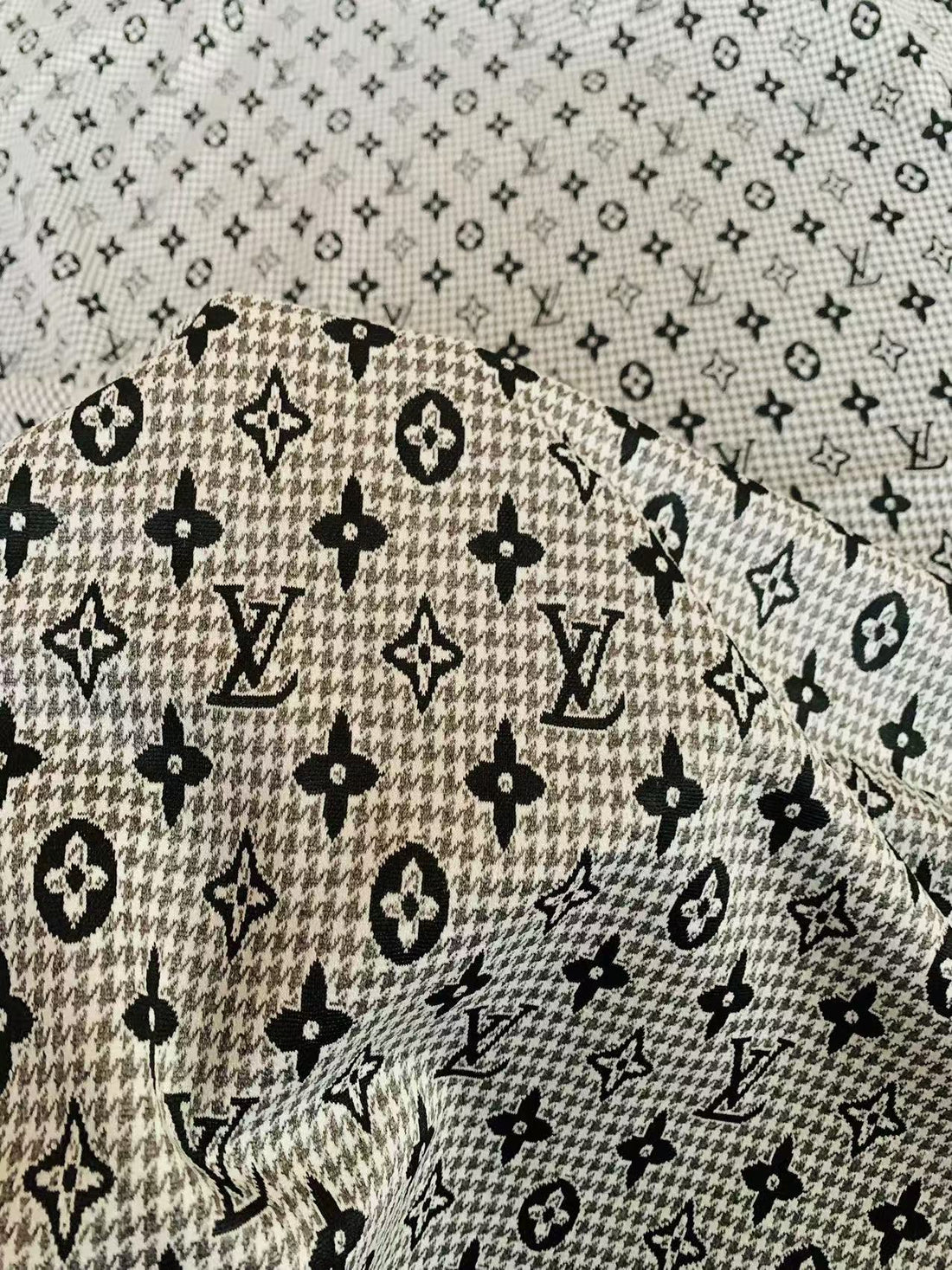 Gray LV Knitted Jacquard Fabric for Handmade Apparel, Clothing & Sneakers - Sample 3