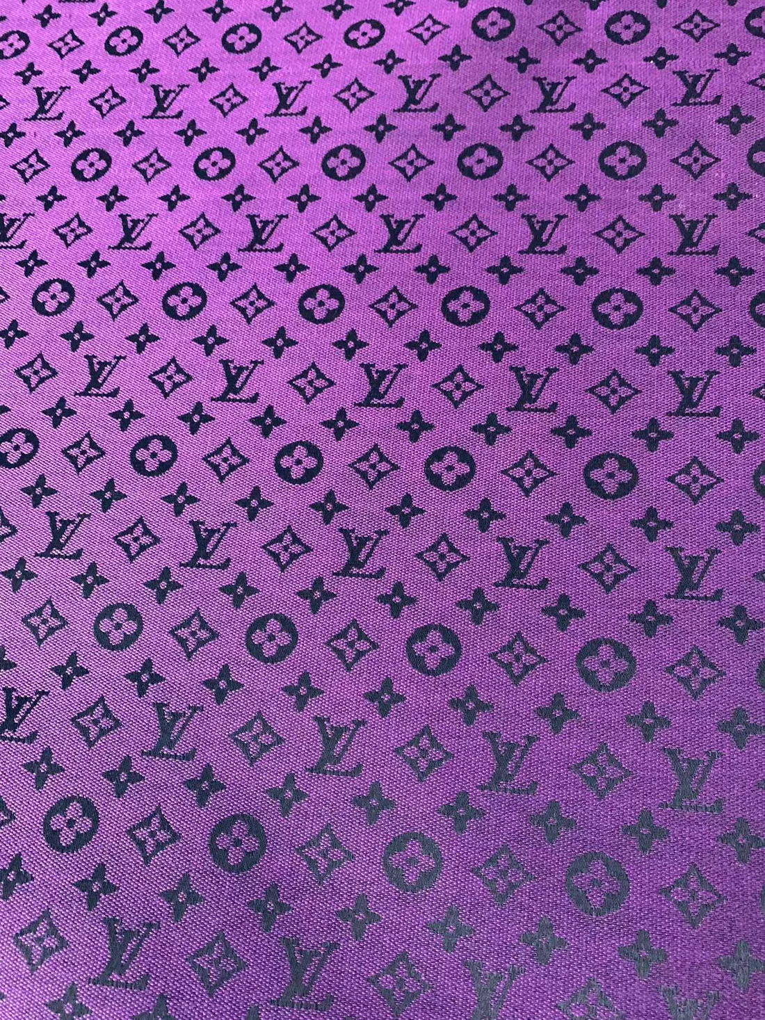 Purple LV Jacquard Fabric for Handmade Sneakers, Upholstery & Apparel - Sample 2