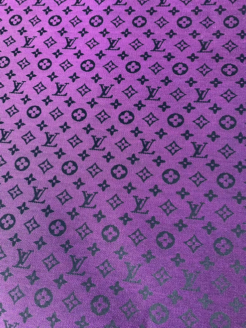 Purple LV Jacquard Fabric for Handmade Sneakers, Upholstery & Apparel - Sample 4