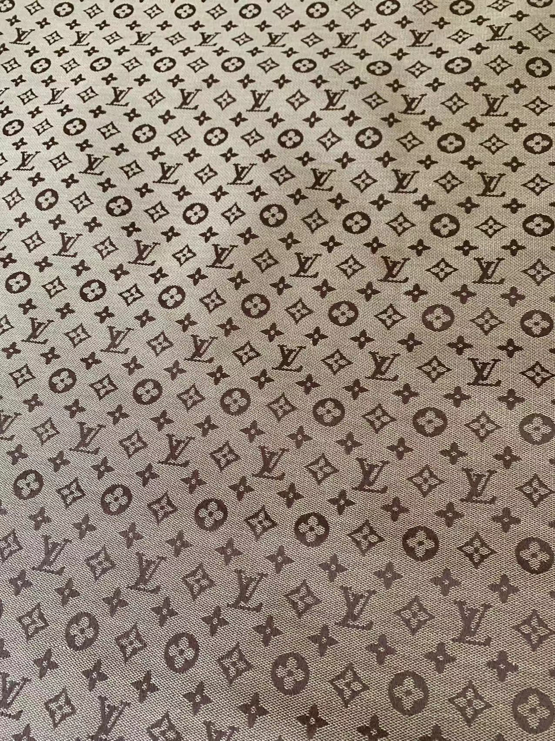 LV-Style Tan Jacquard Fabric for DIY Apparel & Sneakers - Sample 4