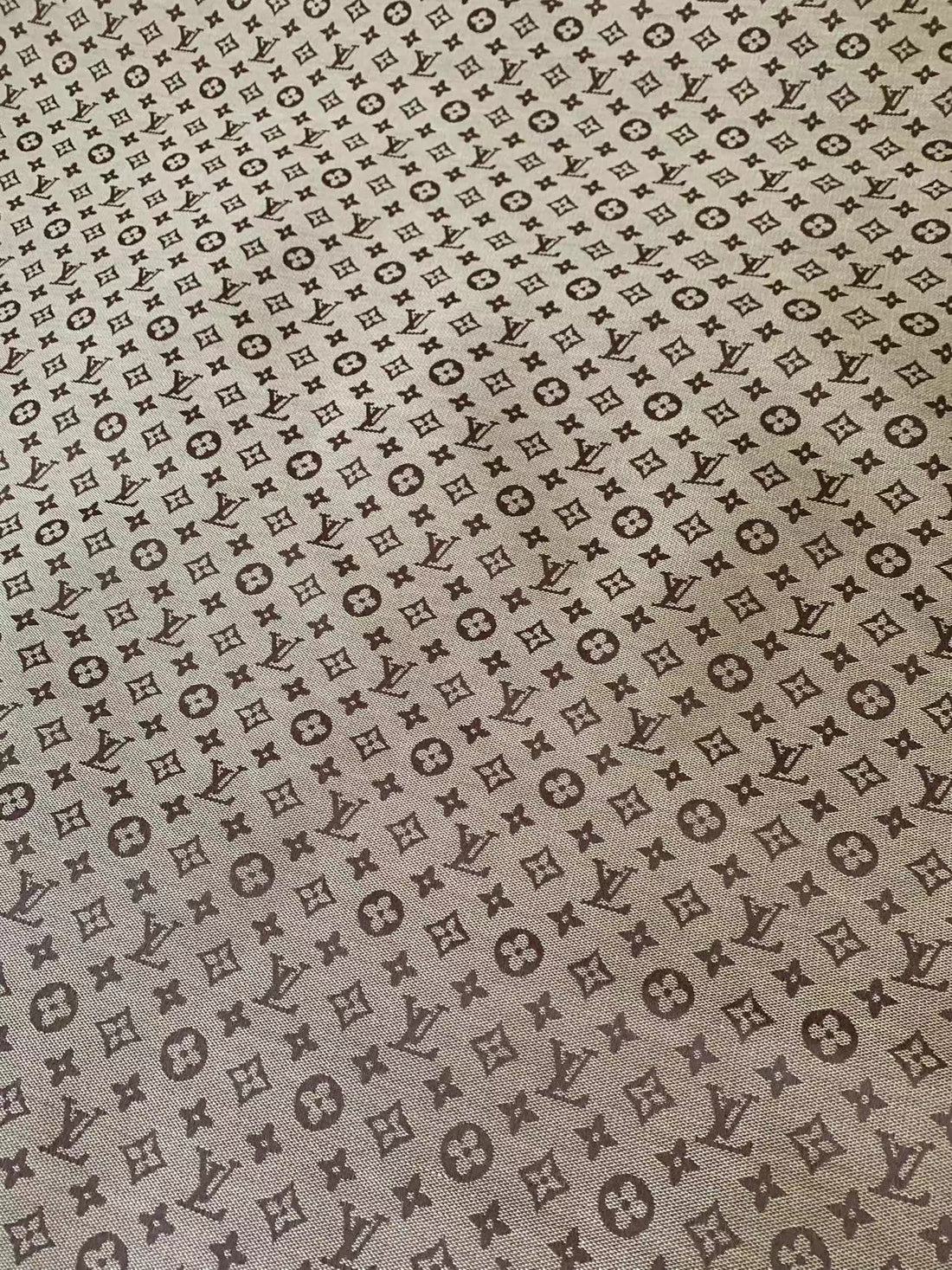 LV-Style Tan Jacquard Fabric for DIY Apparel & Sneakers - Sample 2