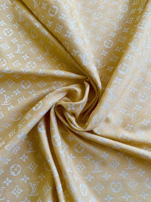 Craft Khaki LV Jacquard Fabric for Handmade Apparel - Sample 5