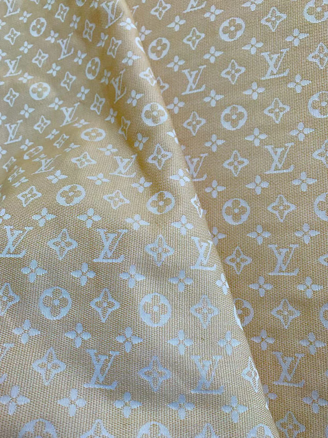 Craft Khaki LV Jacquard Fabric for Handmade Apparel - Sample 3