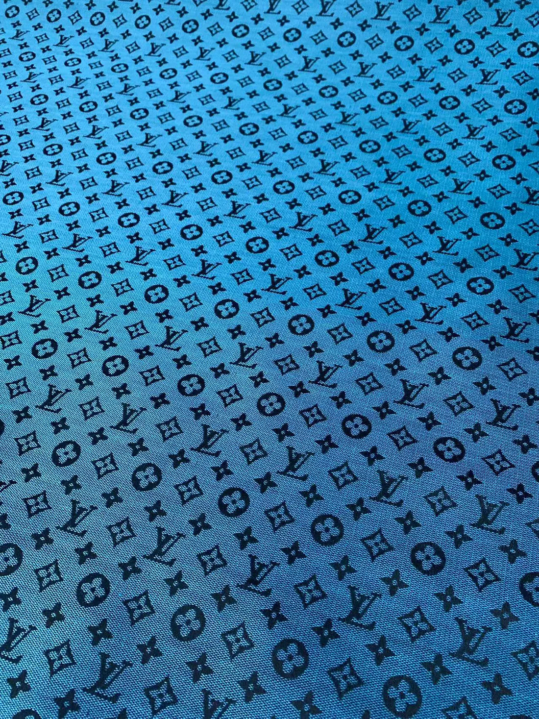 LV-Style Blue Jacquard Cloth for DIY Apparel & Home Projects - Sample 2