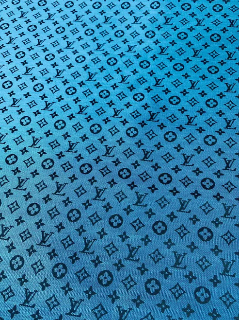 LV-Style Blue Jacquard Cloth for DIY Apparel & Home Projects - Sample 4