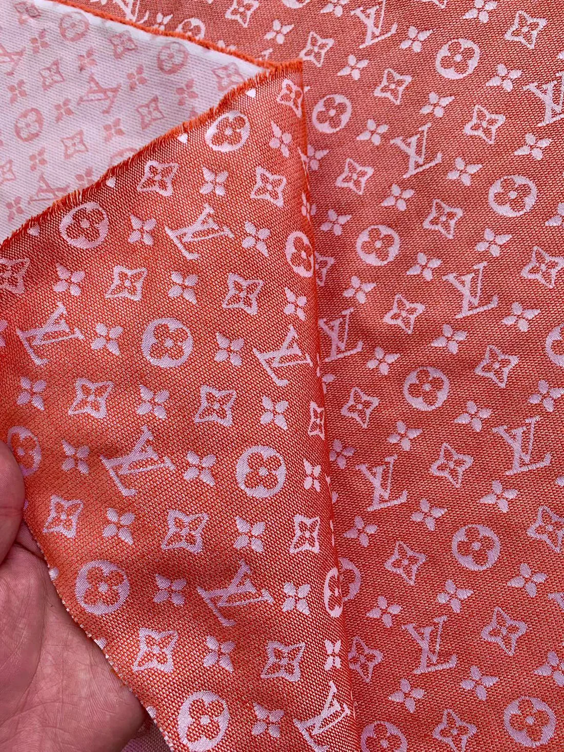 Craft Red LV Jacquard Fabric for Handmade Apparel - Sample 2