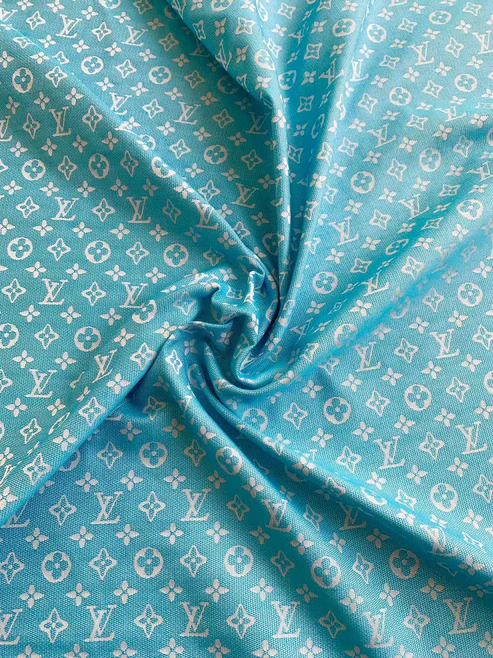 Sky Blue LV Cotton-Poly Jacquard Fabric for Handmade Apparel - Sample 4