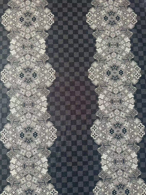 LV-Style Black Flannel Knitted Plush Fabric for DIY Projects - Sample 4