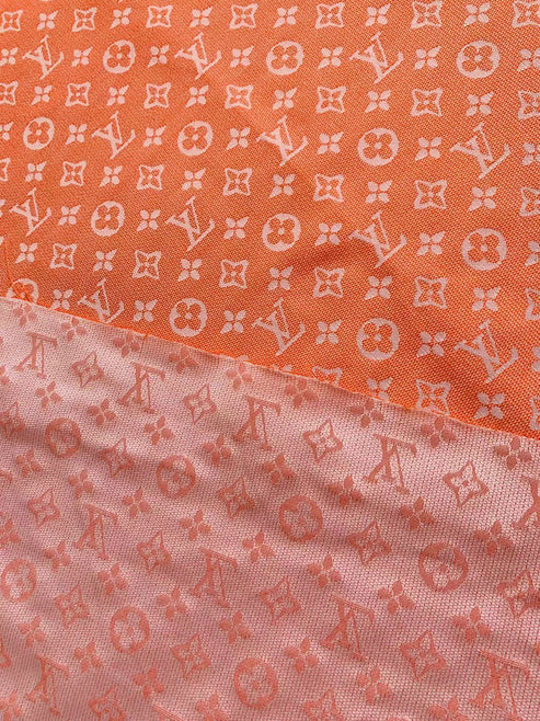 Orange LV Cotton-Poly Jacquard Fabric for Handmade Apparel - Sample 2