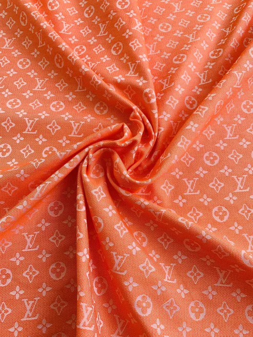Orange LV Cotton-Poly Jacquard Fabric for Handmade Apparel - Sample 4