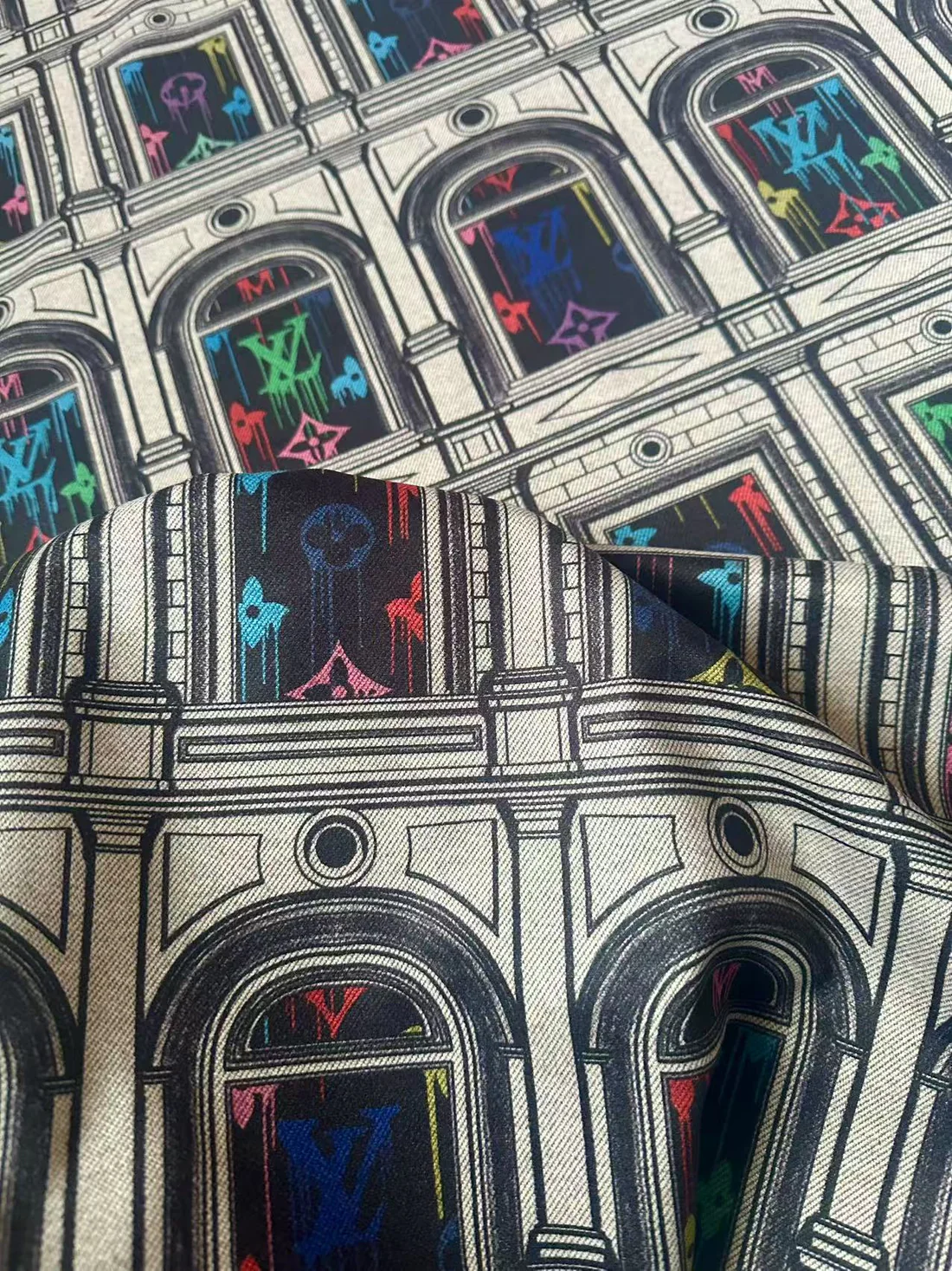 LV-Style Window Knitted TR Fabric for Handmade Clothing Projects