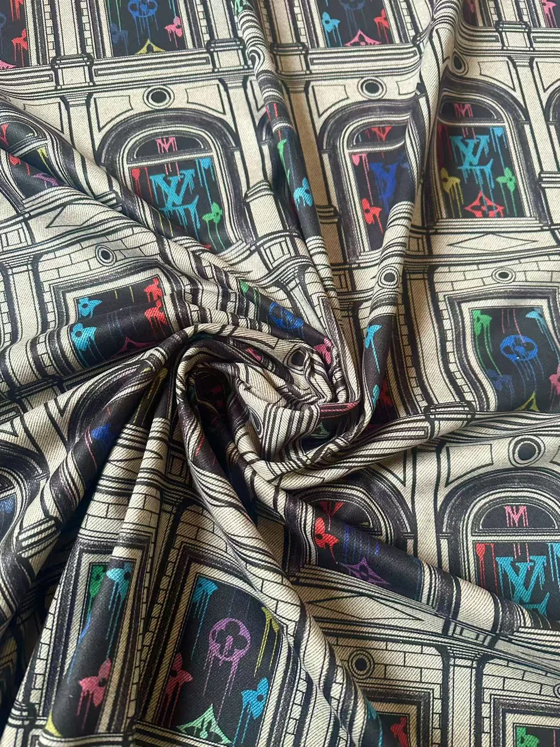 LV-Style Window Knitted TR Fabric for Handmade Clothing Projects - Sample 2